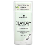 Zion Health, Clay Dry Deodorant, Bold, Fragrance Free, 80g (2.8oz) white