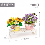 Mini Bonsai ehitusklotsid Lilled DIY potitaimede kimp 3D mudeliga kaunistused Laste harivad m&auml;nguasjad s&otilde;brannale kingituseks