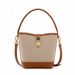 2024 Naiste Uue Stiili Punutud Nahast Kopp-Kott Crossbody K&auml;ekott Rice with brown pruun