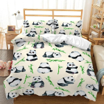 Panda Bear voodipesukomplektid loomade tekikott Twin t&auml;issuuruses ja padjap&uuml;&uuml;r Kodutekstiilist 3D-prinditud voodiriided lastele lapsele 70x133cm 2pcs