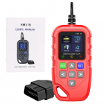 YM119 mitmekeelne s&otilde;idukiteabe lugemine Koodide kustutamine/kustutamine OBDII skanner T&ouml;&ouml;tab k&otilde;igi autode jaoks OBD2 koodilugeja Autode autodiagnostika t&ouml;&ouml;riist YM119 Red