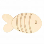 Silhouette en bois 15 x 7,8 cm - Poisson et arr&ecirc;tes