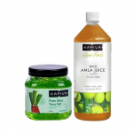 Kapiva Aloe Vera nahageel 500g + Kapiva Thar Aloe Vera mahl 1L | T&auml;iuslik kombinatsioon teie nahahooldusvajaduste jaoks | Niisutab ja niisutab nahka
