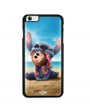 Coque de t&eacute;l&eacute;phone - Maniacase - Iphone 7 - Souple - Silicone - Noir - Stitch et Moana Kakamora