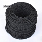 0,75mm*2 soonega elektriline vaskjuhe vintage keerutatud kangasjuhe kootud 2 soonega tekstiiljuhe ripplambi juhe Edisoni valgustus 50m must