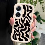 V&auml;rvitud muster Big Wave Edge pehme silikoon materjal Macaron telefoni &uuml;mbris p&otilde;rutuskindel kaitsev kummist &uuml;mbris OPPO Reno Realme jaoks OPPO A60 valge