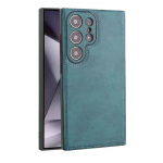 Premium nahast telefoni&uuml;mbris Samsung Galaxy S25 Ultra S24 S23 jaoks, veisenahast retro premium nahast Samsungi telefoni kate Galaxy S25 Ultra roheline