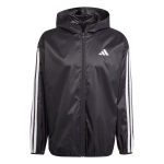 Adidas Essential 3-triibuline Ripstop tuulejope seeria Spordiribaline kapuutsiga lukuga Veekindel Tuulekindel Pikkade varrukatega jope Meeste jope IM7848 M