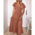 YYFS naistemood suvise kevade &uuml;hev&auml;rvilise tr&uuml;kiga l&uuml;hikeste varrukatega V-kaelusega, k&otilde;rge v&ouml;&ouml;kohaga vabaajakleidid S