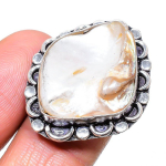 Biwa Pearl Handmade 925 Sterling Silver Jewelry Ring Size 6.5 b5t10
