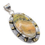 Bumble Bee Jasper 925 Sterling Silver Gift Two Tone Pendant 2.44 b4e65