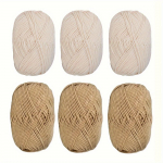 6 tk Pehme Erksav&auml;rviline Piimapuuvillane L&otilde;ng Premium 5-kordne Keskmise Kaaluga Ideaalne Heegeldamiseks Kudumiseks DIY K&auml;sit&ouml;&ouml; jaoks 6pcs