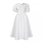 V-kaelusega puhvvarrukatega pluss suuruses Aafrika kleit - Naiste 2023. aasta mood S kollane