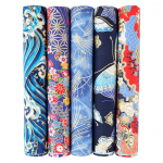 Jaapani stiilis lilleline puuvillakanga komplekt: 5 v&auml;rvi patchwork k&auml;sit&ouml;&ouml;projektide jaoks