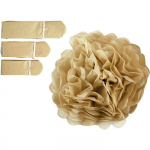 Lot de pompons en papier de soie - diff&eacute;rents coloris - 20, 24, 30 cm - 3 pcs Dor&eacute;