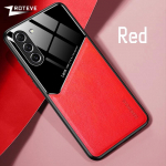 S23 &Uuml;mbris PU Nahast Auto Magnetiline K&otilde;va PC Kate Samsung Galaxy S24 Ultra S25 Edge S22 S21 FE S20 S10 Plus Telefonikotid Galaxy S10 punane