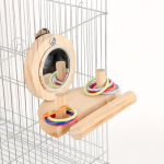 Linnualuse ahven peegliga virnastamisr&otilde;ngastega Intelligentsuskoolitus Puslem&auml;nguasjad N&auml;rimism&auml;nguasjad papagoi jaoks Stacking Rings Mirror