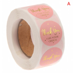 500 tk roosa, t&auml;name teid tellimuse eest, kleebis Kraft Labels