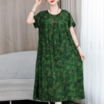 Suures suuruses elegantsed kleidid naistele vabaaja l&uuml;hikeste varrukatega vintage pikk kleit 4XL