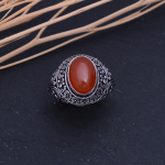 Carnelian Handmade 925 Sterling Silver Jewelry Ring Size 9.5 v6g90