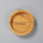 1 tk puidust seebi dosaatori alus, kummuti lauapealne pudeliviimistlusrest, vannitoa ehete hoiualus Round 6.5cm kollane