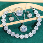 Uus Ehtekomplekt Valge Teemant Naiste Komplekt K&otilde;rvar&otilde;ngad S&otilde;rmus Pulmad 7 yards