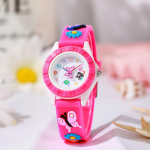 Butterfly Cartoon Quartz Kell Digitaalne silikoonrihmaga kingitus lastele One Size kuum roosa v&auml;rv