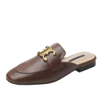Ehtne nahk Briti stiilis Muller kingad naiste suvi 2025 uus kaubanduskeskus sama kotipeaga retro INS-i kandmiseks poolpapud 38 pruun