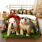 Armsad koerad Loomade 3D Voodipesukomplektid Armas Husky Tekikott Voodikate Komplekt Lastele Tekk Voodipesu Padjap&uuml;&uuml;r Lemmikloomad Koer 150x200cm
