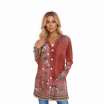 Naiste pikkade varrukatega kampsun, vabaajajakk taskutega, topp L