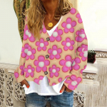 Naiste moodne l&uuml;hike jope vabaaja pikkade varrukatega valentinip&auml;evaks, tr&uuml;kitud &uuml;herealine pl&uuml;&uuml;sis top XXL