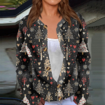 Moodne naiste j&otilde;ulutr&uuml;kiga pikkade varrukatega kootud kardigan-n&ouml;&ouml;biga jakk XXXXL