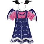 Nahkhiire vampirina kost&uuml;&uuml;m lastele t&uuml;drukute printsessi vampirina kleit nahkhiire tiibade ja peapaelaga v&auml;ikestele t&uuml;drukutele Halloweeni cosplay 110