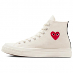 Comme des Gar&ccedil;ons PLAY x Converse Chuck 70 High &Uuml;ksik S&uuml;da - Piim Unisex Tossud Kreemjas Punane Must A08800C 37