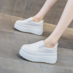 Moodsad 8CM platvormkiiluga rulakud Kevad S&uuml;gis K&auml;imissneakerid Paksud kingad Ehtne nahk Naistele Vulkaniseeritud Mood 33