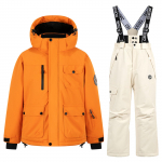 Laste mood Suusakomplekt Poiste ja t&uuml;drukute paksendatud veekindel soe suusakost&uuml;&uuml;m Jope ja p&uuml;ksid komplekt 8 roosa