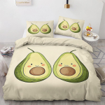 Avokaado voodipesukomplekt, 3D-mustriga pehme mikrokiust tekikott ja padjap&uuml;&uuml;rid 50 x 75 cm, lukuga 135x200cm white