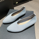 Hingavad pehme tallaga &uuml;ksikud kingad naiste 2025 suvi uus terava ninaga Korea versioon madala tallaga lendkootud madala l&otilde;ikega vanaema kingad v&otilde;rk naiste kingad 35