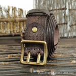 V&ouml;&ouml; Meeste Korea stiilis Retro Distressed Trendikas ainulaadne kahekordse n&otilde;elaga vasest pandlaga ehtsast nahast uus puhtast veisenahast teksarihm 125cm