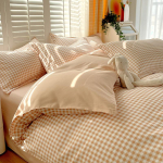 Ruuduline Triibuline Voodilina Tekikate Twill Paksenenud Tekikate Voodipesu Tekikate Kolmeosaline Voodilinasari 1.2m bed three-piece set