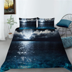 3D-maastiku seeria mustriga voodipesu &uuml;he kaheinimesevoodi t&auml;issuuruses padjap&uuml;&uuml;r ja tekikate mere- ja taimede tr&uuml;kkimine, mikrokiudmaterjalist kodukaunistus EU Single 135x200cm