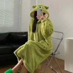 Mugav Mike Wazowski fliisvoodriga kapuutsiga pidžaama - Talvine koduriie l&uuml;hikeste varrukatega XL