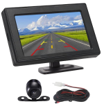 OBEST 4,3-tolline LCD-monitor taustavalgusega peegelpildiga tagurduskaamera komplekt HD v&auml;rviline &uuml;ksik small must