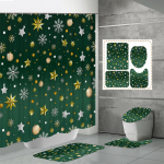 4TK Du&scaron;ikardinakomplektid Du&scaron;ikardina ja Vaipadega WC-kaane Vaip U-kujuline Matt ja Vannimatt Vannitoakomplekt 12 Konksuga One Size