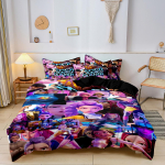 Kpop Deemonik&uuml;tid Huntrix Voodipesukomplekt &Uuml;heinimese Twin T&auml;is Queen King Suuruses Voodikomplekt T&auml;iskasvanute Magamistoakomplektid Anime VoodiTekikate EU Single-135x200cm&set