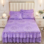 Korea stiilis tepitud pitsist printsess voodiseelik &ndash; paksendatud siidist harjatud tolmukindel voodikate 200*220cm Quilted Bed Skirt