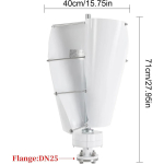 500W Tuuleturbiin, 12V IP67 Tuuleturbiini Generaatori Komplekt, Vertikaalteljeline Tuuleturbiini Generaator Kontrolleriga Kodule, Paatidele, Suvilatele valge