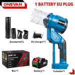 ONEVAN 2in1 Harjadeta Elektriline &Otilde;hupuhur 35000 RPM Turbo Puhurventilaator K&auml;eshoitav Lehtede ja Tolmu Puhumise T&ouml;&ouml;riist Makita 18V Aku Pin-ile 1 Battery Set