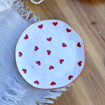 ins tuule ebakorrap&auml;rane lilleline k&auml;sitsi pressitud keraamiline koogitaldrik, armas glasuurialune v&auml;rv k&otilde;rge v&auml;&auml;rtusega magustoidu leiva s&uuml;gav taldrik 8 inch hand pinch plate 20cm * 2.5cm