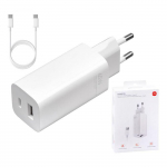 Chargeur - XIAOMI - Gan Charger 65W - Type A+c - Plastique - Blanc valge